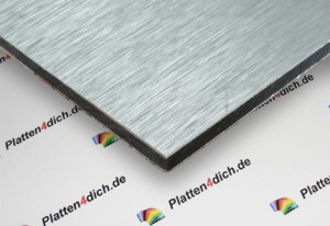 Aluverbundplatten gebürstet-silber / grau matt